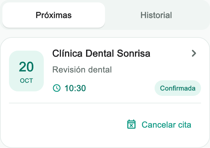 Gestión de una cita en TrivCita